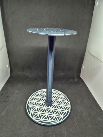 Support à pendule avec fleur de vie blanche