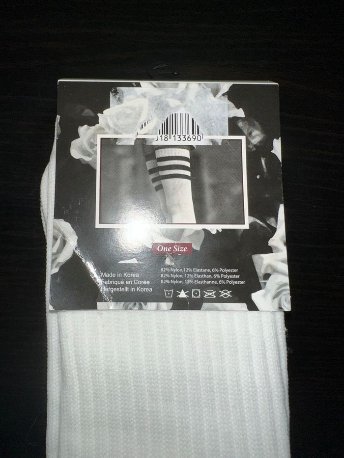 Chaussettes hautes à rayures noires et blanches Flatbush TU - photo numéro 2