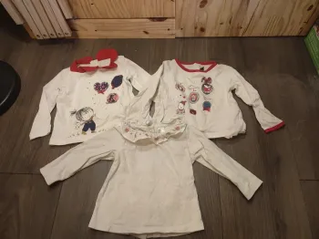 Lot 3 t-shirt manches longues 9 mois dpam sergent major et orchestra