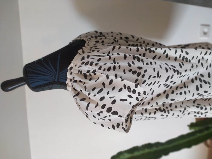 Petit haut blouse blanc imprimé tâche noire - photo numéro 5
