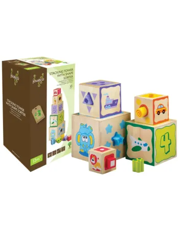 CUBES A EMPILER EN BOIS JOUECO N° JH 80026