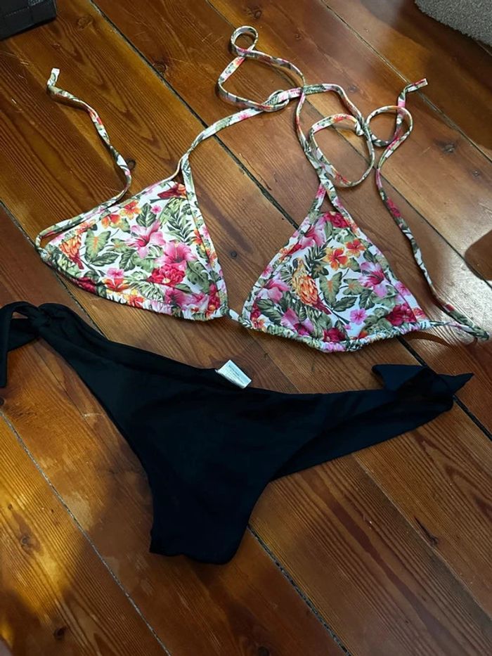 Maillot de bain promise fleuri et noir 90b M