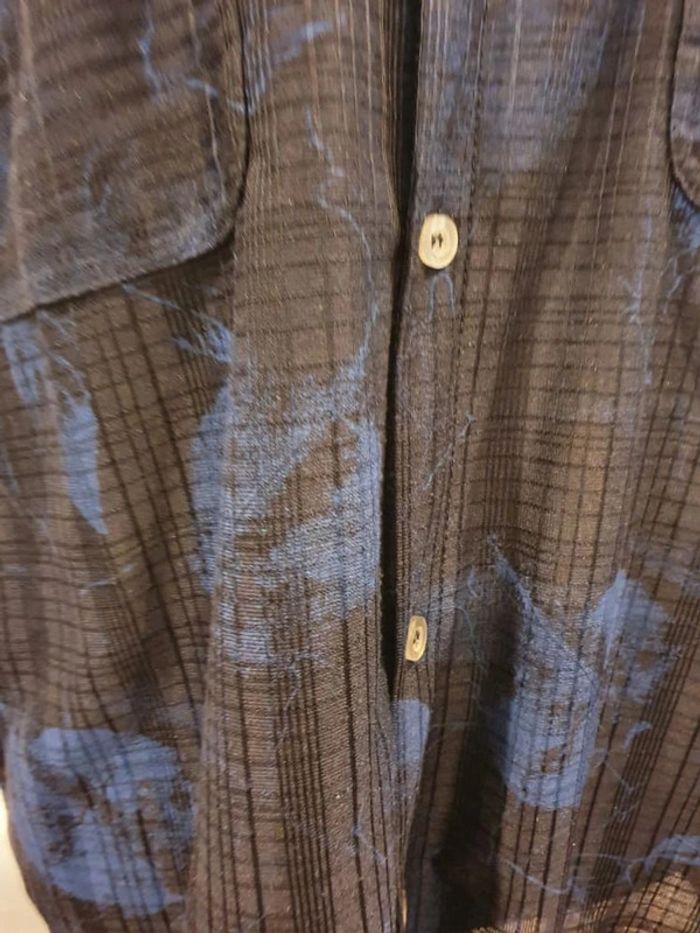 Chemise bleu noir homme taille L 40 folie rosse - photo numéro 3
