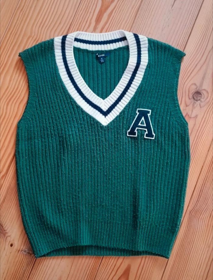 Pull sans manche vert - photo numéro 2