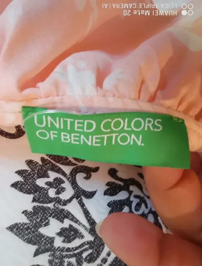 💕Joli Top asymétrique rose fleuri Benetton - femme Taille M / 38💕 - photo numéro 8