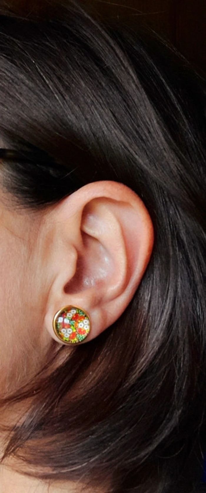 Boucles d oreilles bouton fleuri - photo numéro 3