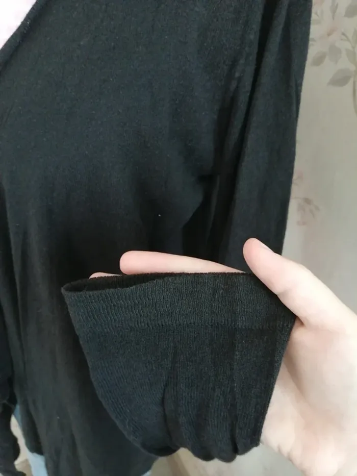 Gilet fin noir asymétrique / cache cache / (T3-L) - photo numéro 3