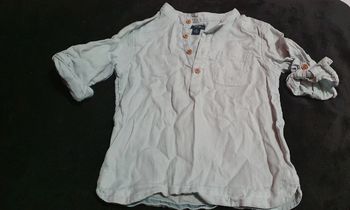 Chemise col Mao vert pale