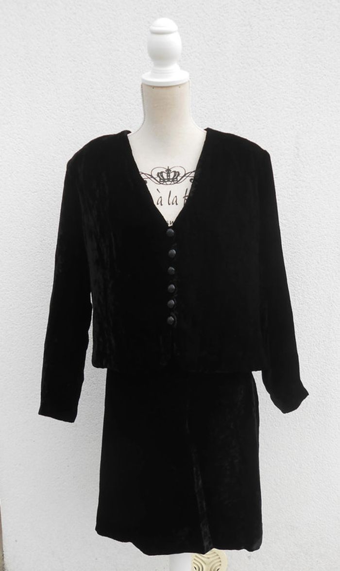 Ensemble jupe et veste vintage en velours
