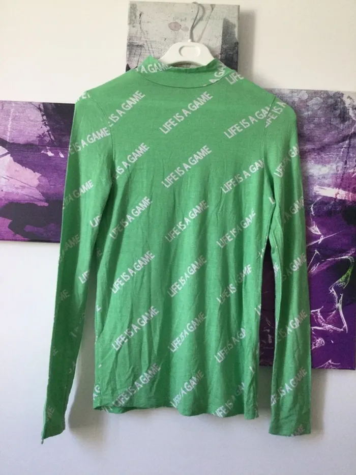 Haut vert écriture lefties taille xs - photo numéro 2