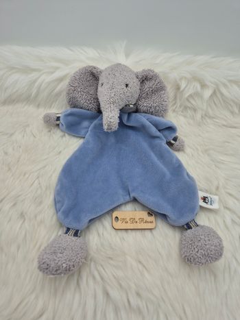 Doudou plat Éléphant Gris bleu Lingley Jellycat