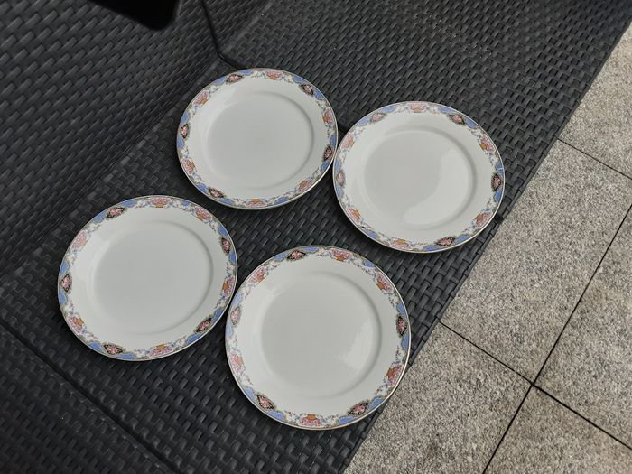 Lot de 4 assiettes vintage plates de 23 cm marque digoin sarreguemines