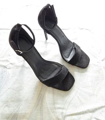 Truffle Collection Sandales Talons Suédine Noir Bon État 39