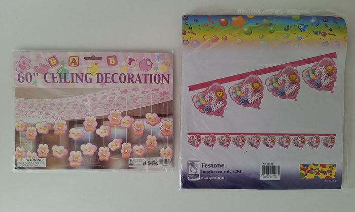 Lot de 2 banderoles anniversaire 2 ans