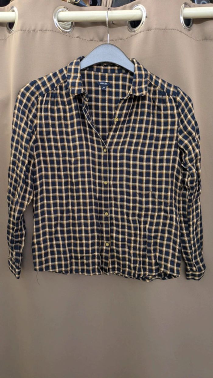 Chemise bleu moutarde 10ans