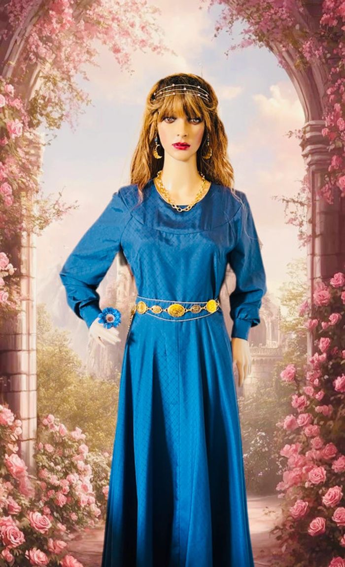 💙Magnifique longue robe bleue vintage style médiéval féerique fairycore medieval blue dress💙 - photo numéro 3