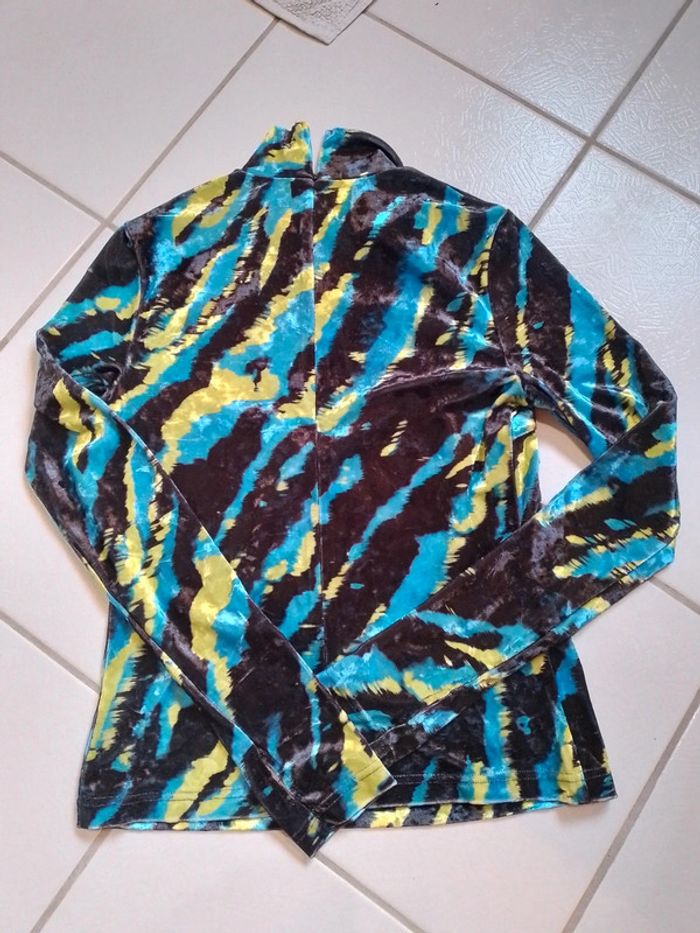Pull femme col roulé Shein bleu vert noir - photo numéro 9