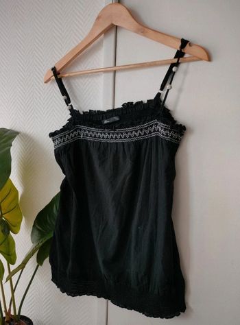 Débardeur noir Perles Mim