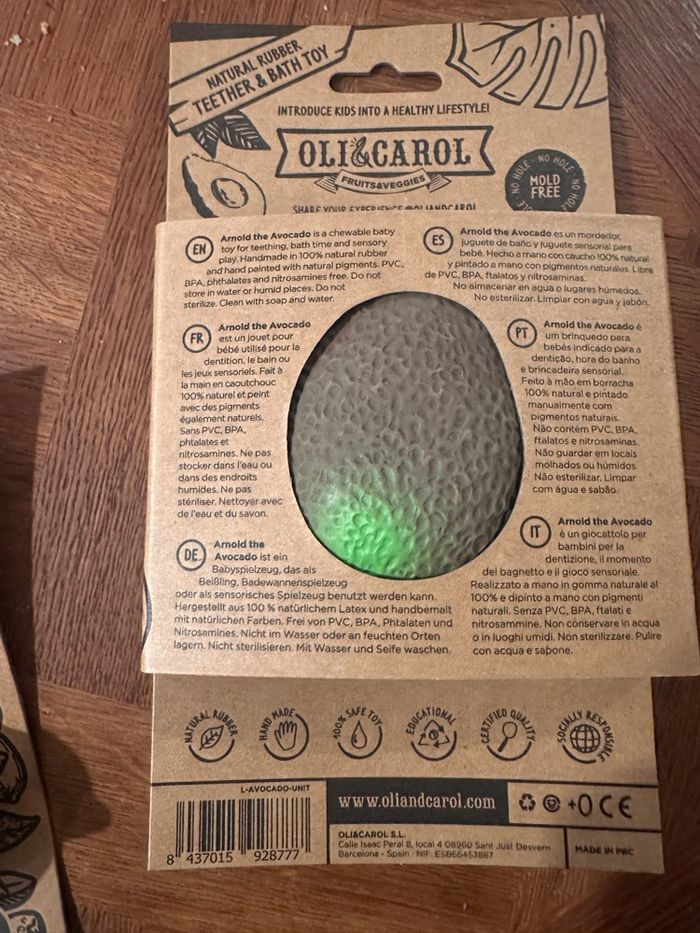 🌿 Jouet de dentition NEUF Oli & Carol – Arnold the Avocado 🥑 - photo numéro 2