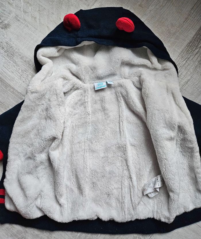 Veste laine et sherpa 12 mois mickey - photo numéro 2