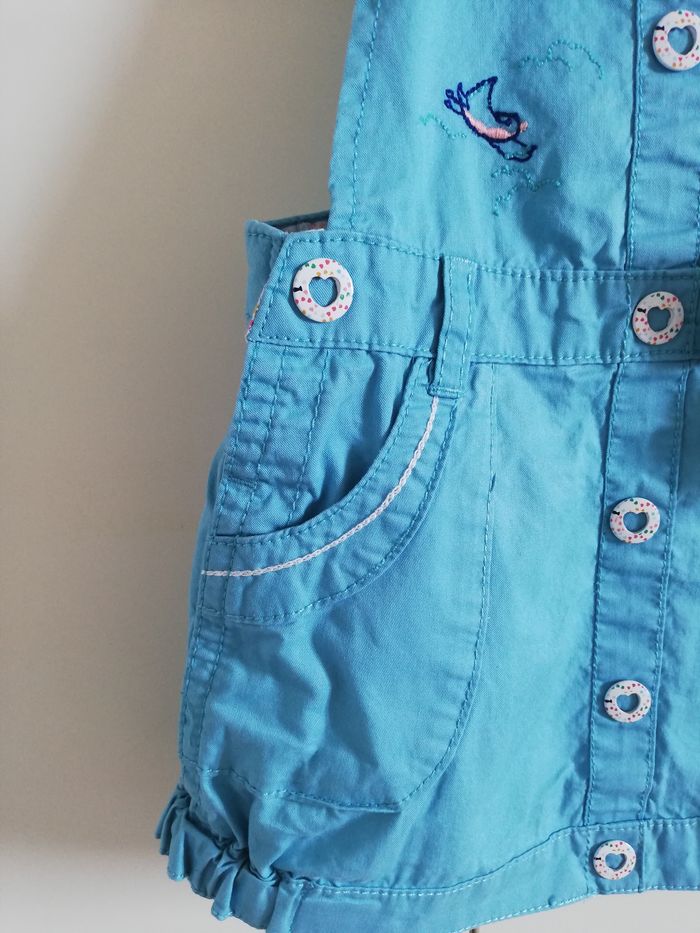 Robe salopette turquoise, 6 mois, Sergent Major, en très bon état - photo numéro 4