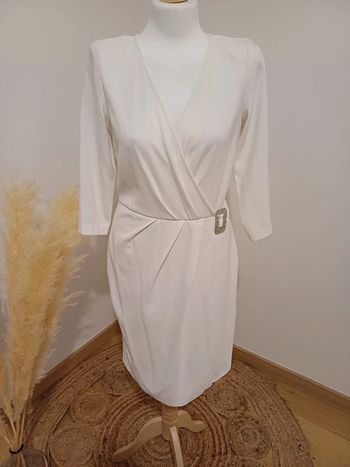 Robe blanche chic cache-coeur Morgan taille S 36