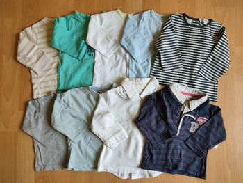 Lot de 9 t-shirts/polos manches longues en 6M