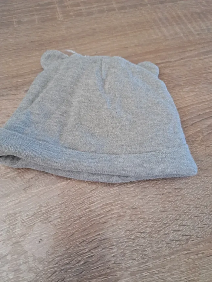 Bonnet 0-3 mois ours gris - photo numéro 3