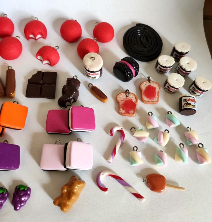 Lot de perles breloques gourmandises en fimo - photo numéro 4