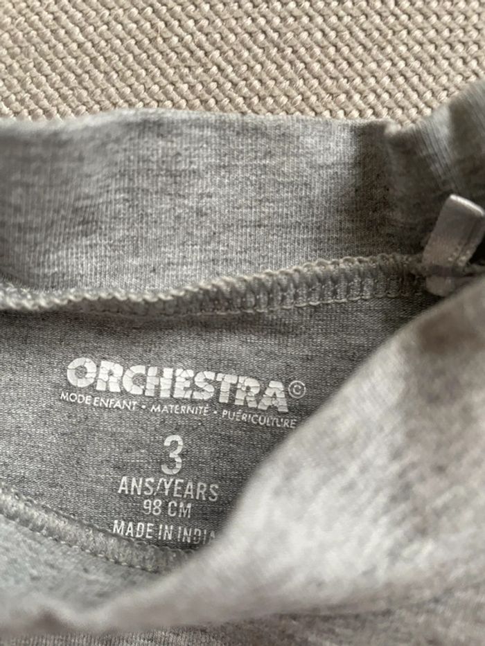 Sous-pull gris ours 3 ans orchestra garcon - photo numéro 3