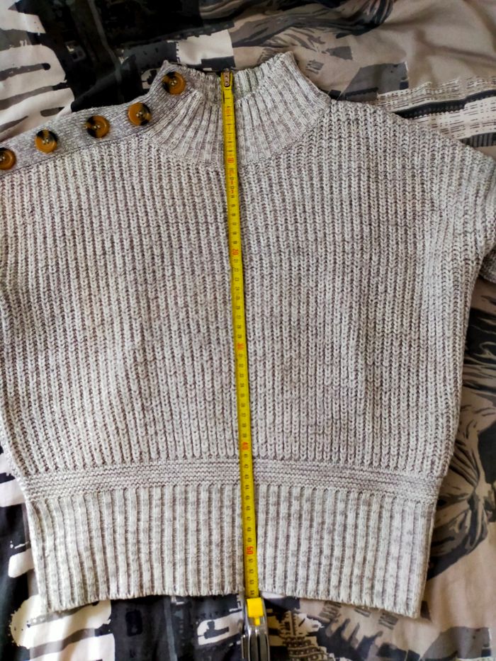 Pull en maille tricot fille XXS gris clair chiné marque TALLY WEIJL - photo numéro 6