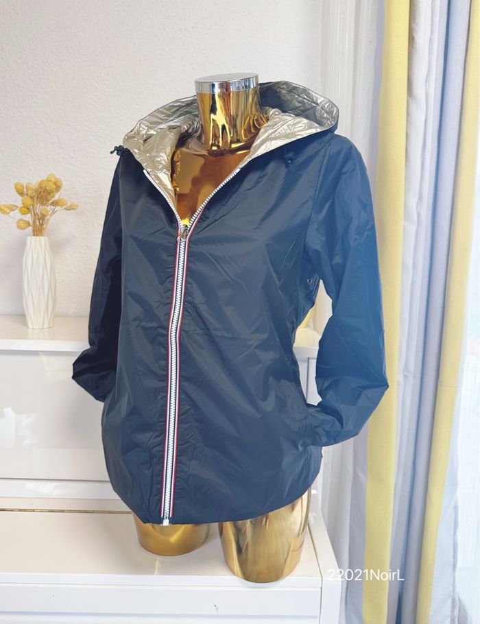 Veste réversible et imperméable noir doré taille L
