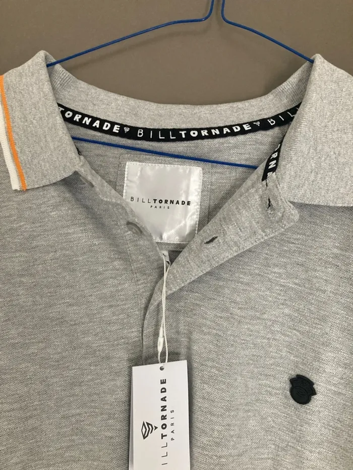 Polo homme manches courtes gris clair XL Bill Tornade - photo numéro 2