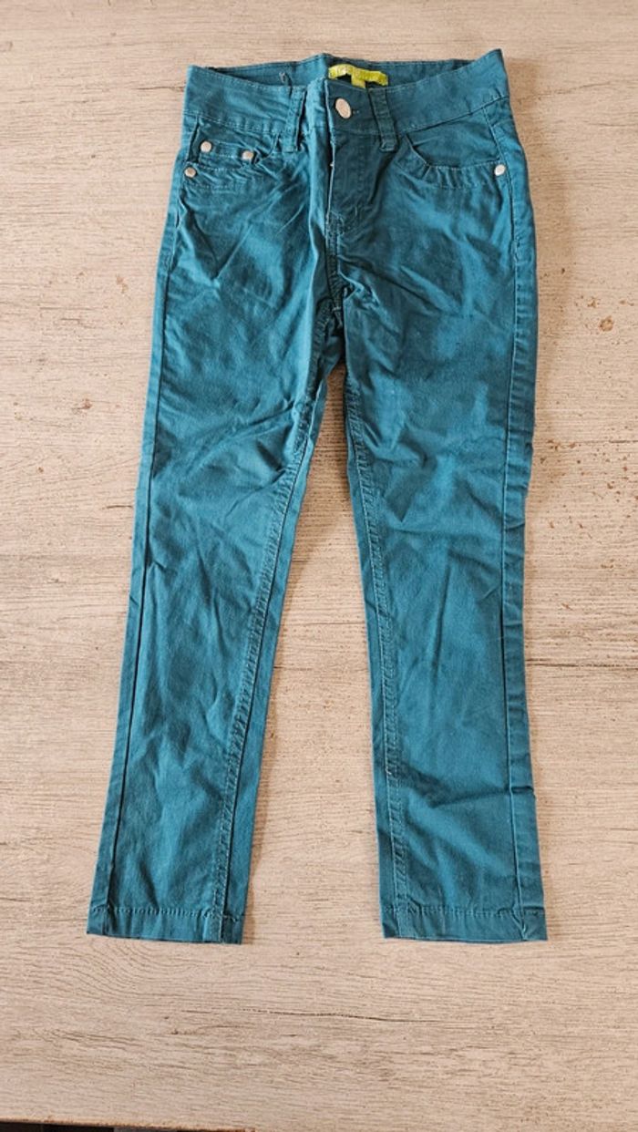 Pantalon bleu vert, slim, stretch, TQF Kids Collection, 7 ans, jamais mis