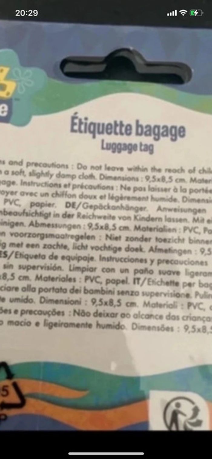 Étiquette pour bagage / valise - photo numéro 9