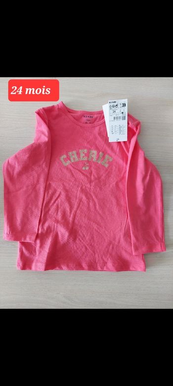 Haut écrit chérie fille 24mois 