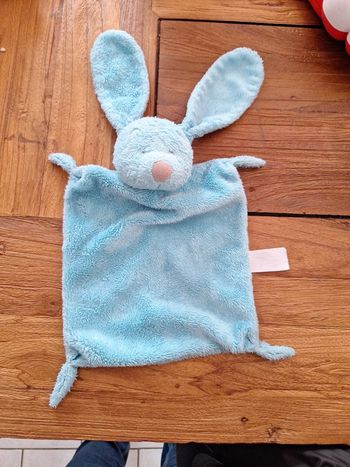 Doudou plat lapin bleu nicotoy