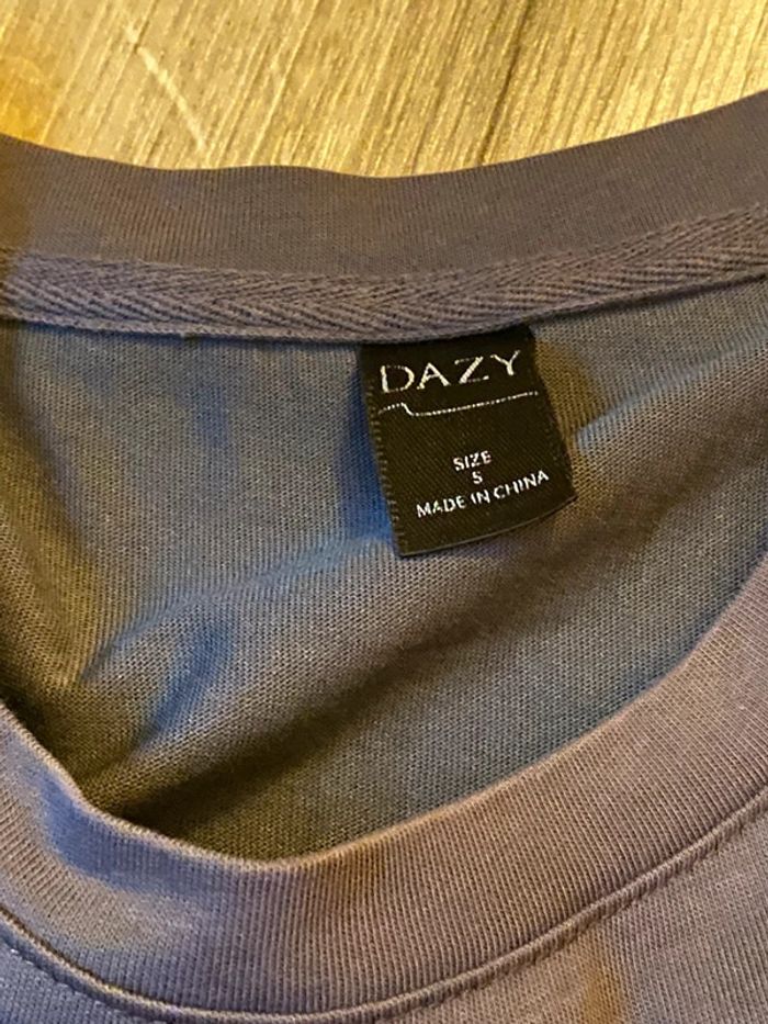 T-shirt gris à écriture jaune dazy taille S - photo numéro 5