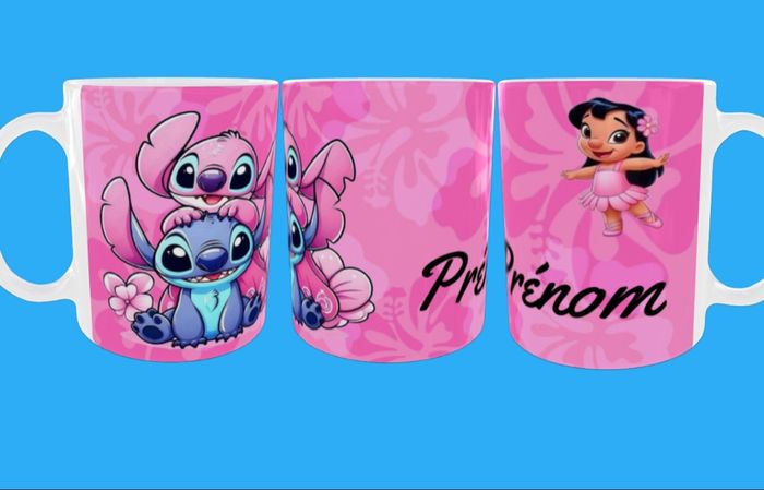 Tasse stitch avec prénom