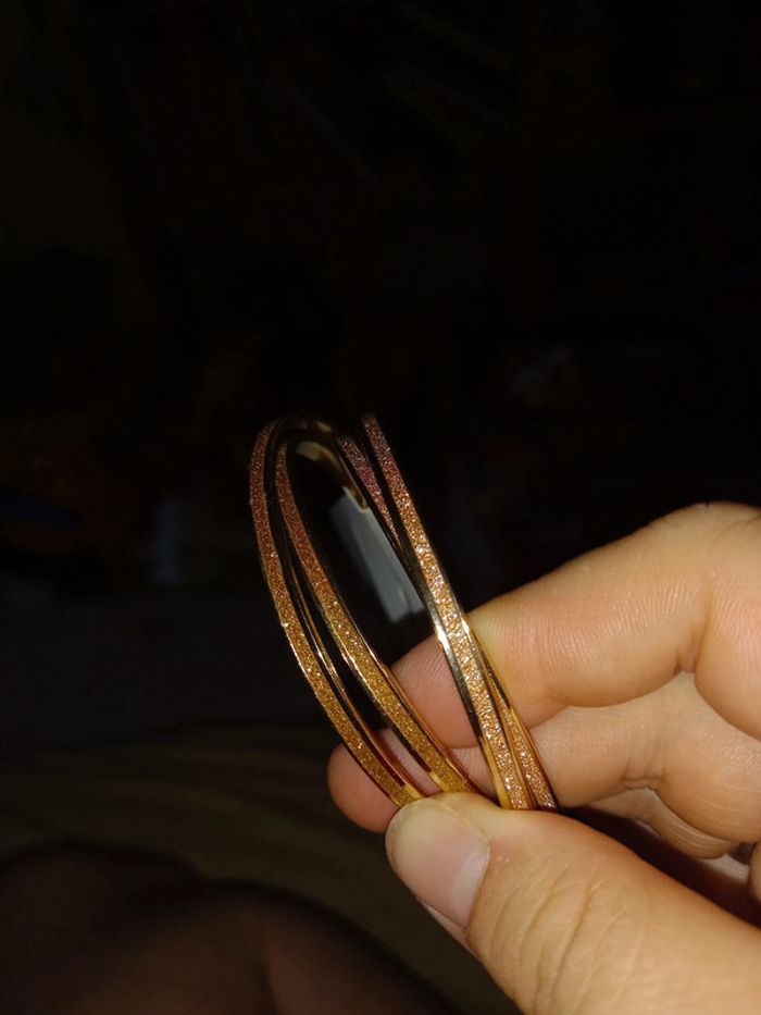 Bracelet entrelacés fantaisie couleur or 6cm - photo numéro 1