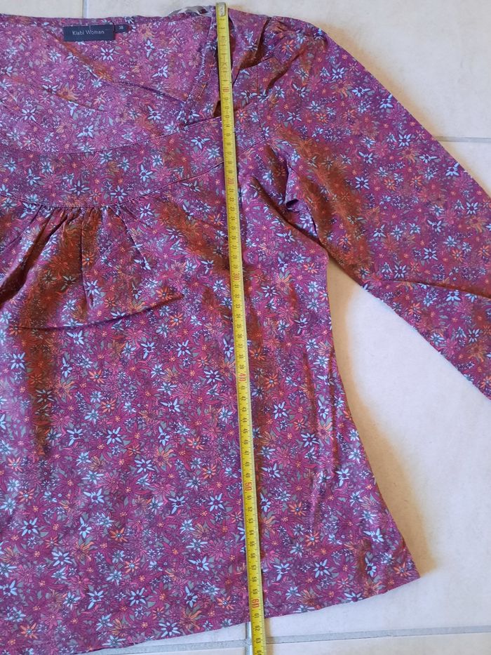 Blouse fleurie manches 3/4 - photo numéro 2