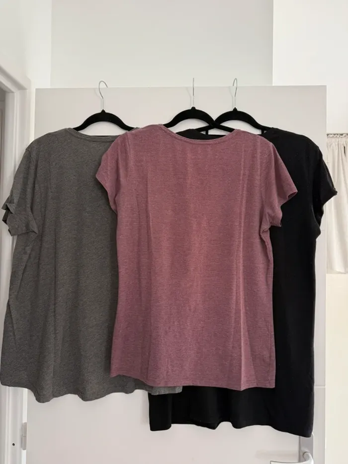 T-shirt femme Zara primark noir rose gris M L Haut fluide blouse camicia blusa camisa top Ricamo - photo numéro 2