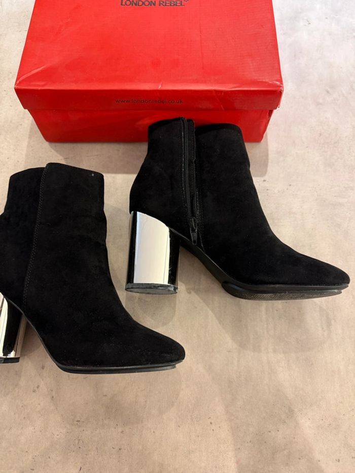 Bottines à talons argentés London Rebel pointure 38 - photo numéro 2