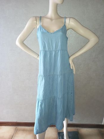 robe longue couleur bleu jeans camaïeu taille 42