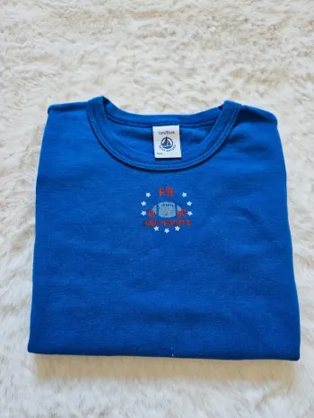 💙 T-shirt garçon bleu manches courtes Petit Bateau 2 ans 86 cm 💙