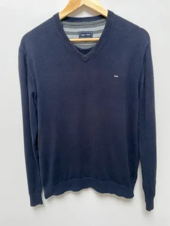 Eden Park navy blue V neck pullover Mens M