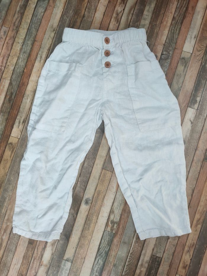 Ensemble cérémonie coton lin blanc garçon 3 ans Zara - photo numéro 5