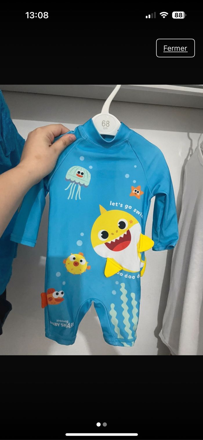 Maillot de bain baby shark 3/6 mois