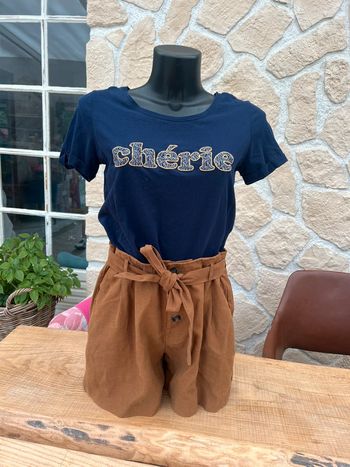 Ensemble été only taille M t-shirt chérie short neuf étiqueté taille haute 38