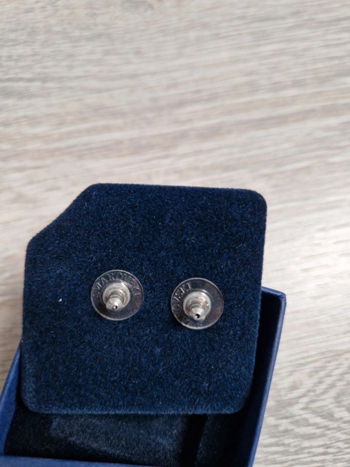 Magnifiques boucles d'oreille neuves Swarovski cœur pavé argent - photo numéro 3